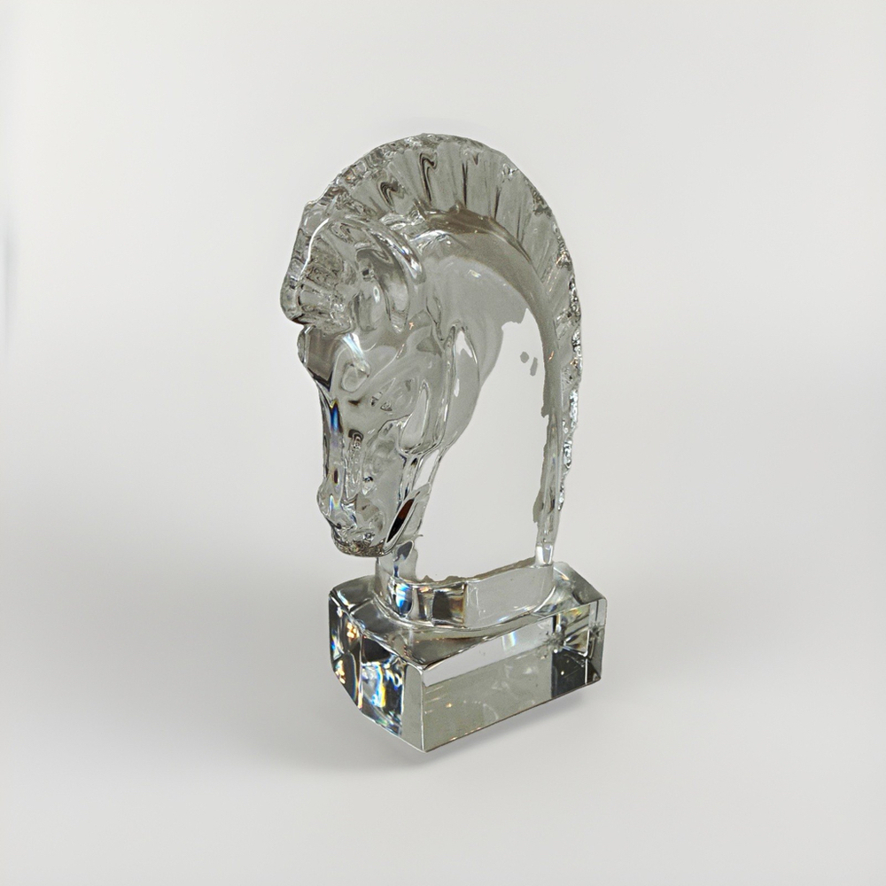 Baccarat crystal horse head sculpture